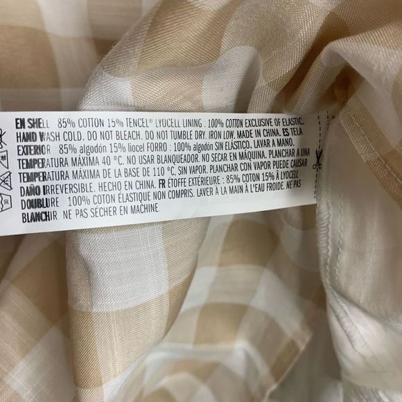 English Factory Women's Cream & White Plaid Off-The-Shoulder Blouse Size 2X NWT - Picture 9 of 10